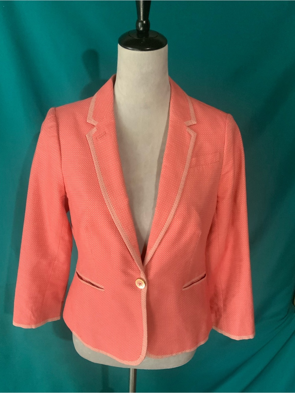 The Limited Coral Pink Textured Business Blazer